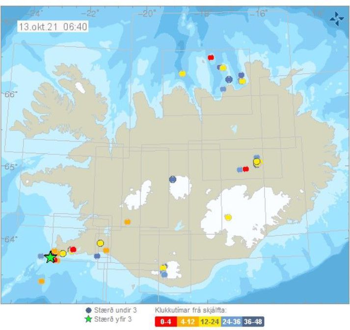 Skjáfltarnir áttu upptök sín á Reykjaneshryggnum.