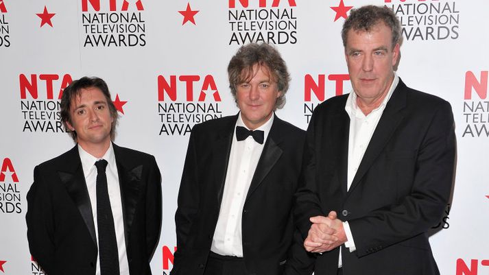 Top Gear þríeykið í sparifötunum á National Television Awards.
