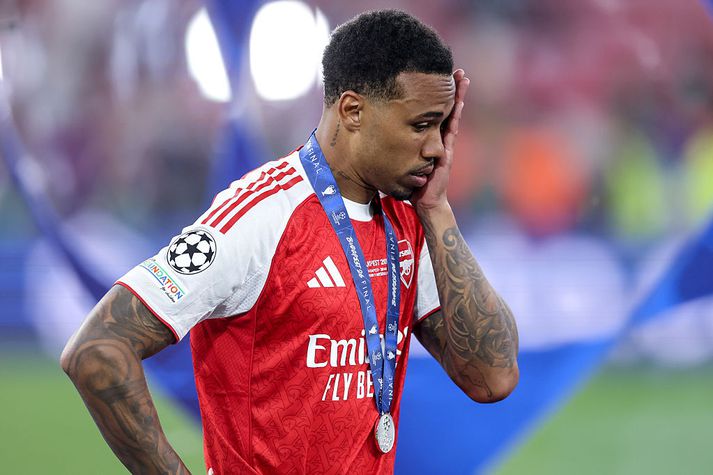 Gabriel var skiljanlega miður sín með silfurverðlaunin um hálsinn í Búdapest í kvöld.