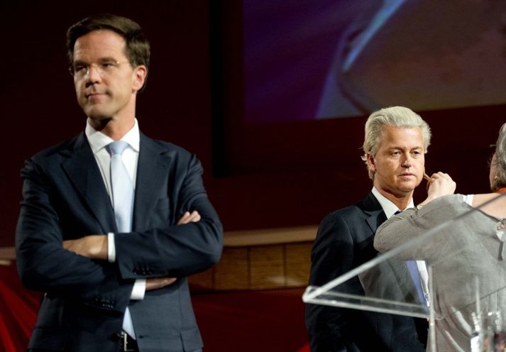 Mark Rutte og Geert Wilders árið 2012.