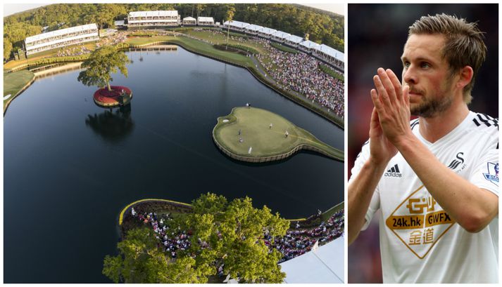 Gylfi Þór Sigurðsson er frábær kylfingur og nýtir frítímann í að spila golf.