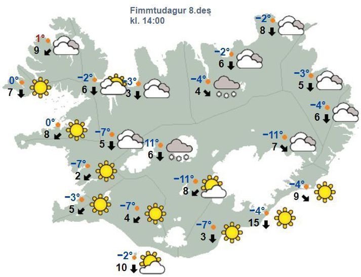 Prognoza pogody z Islandzkiego Biura Meteorologicznego