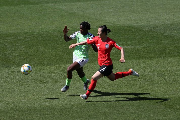 Asisat Oshoala skoraði frábært mark sem tryggði sigurinn