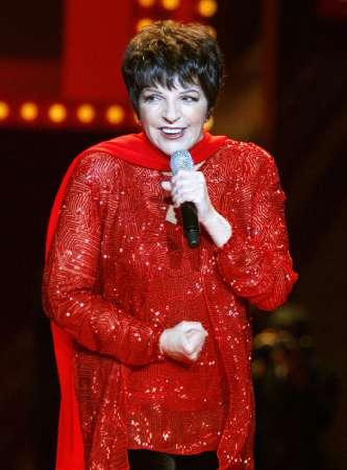 Liza Minnelli á tískuvikunni í gær.