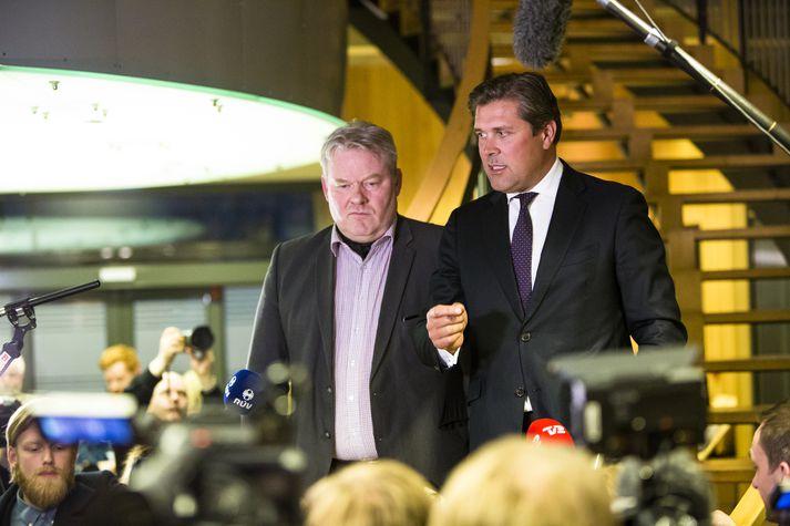 Sigurður Ingi Jóhannsson og Bjarni Benediktsson þegar þeir kynntu nýja ríkisstjórn.