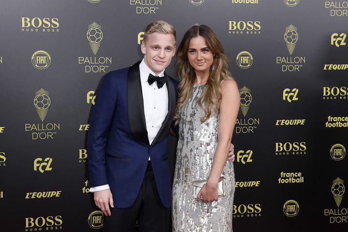 Donny van de Beek og Estelle Bergkamp eru par.