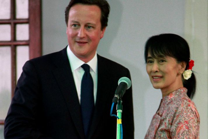 Cameron fundaði með Aung San Suu Kyi í dag en hún er leiðtogi stjórnarandstöðunnar í Búrma.