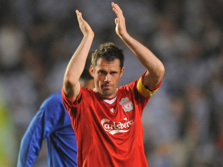 Jamie Carragher fór snemma meiddur af velli.