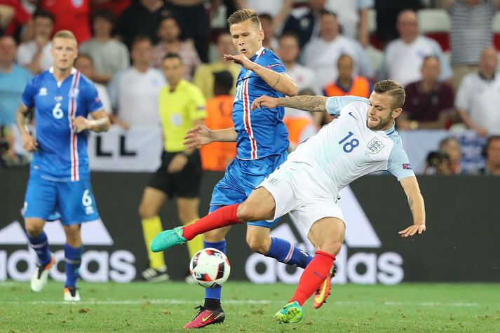 Wilshere tók þátt í frægum leik Íslands og Englands á EM 2016.