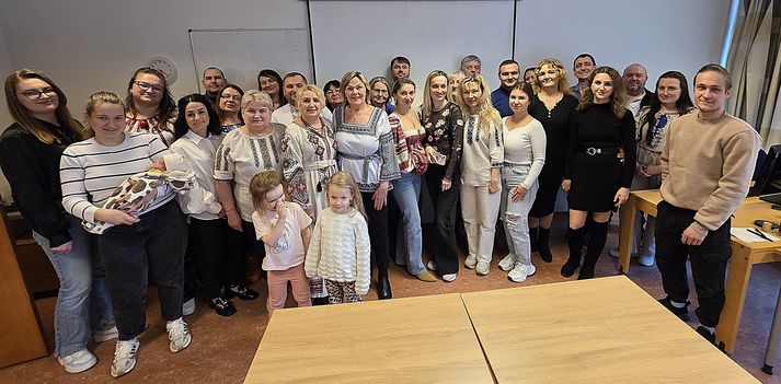 Þátttakendurnir frá Úkraínu, sem sátu íslenskunámskeiðið hjá Önnu Lindu í gegnum Fræðslunet Suðurlands.