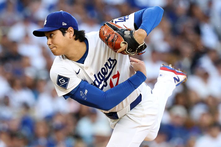 Shohei Ohtani hjá Los Angeles Dodgers er ekki aðeins besti leikmaður bandaríska hafnaboltans í dag því sumir halda því fram að hann sé sá besti í sögunni.