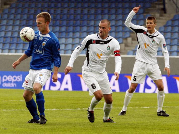 Hjálmar Þórarinsson kom Fram yfir í kvöld. 