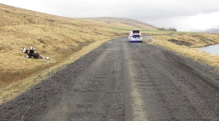 Lögreglan á Vesturlandi tók þessa mynd af vettvangi í gær.