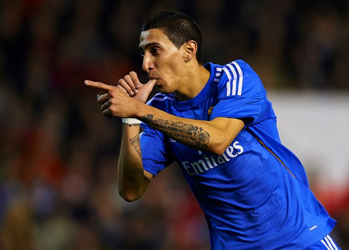 Di Maria fagnar í leik með Real Madrid.