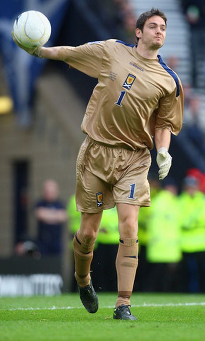 Craig Gordon í leik með skoska landsliðinu.