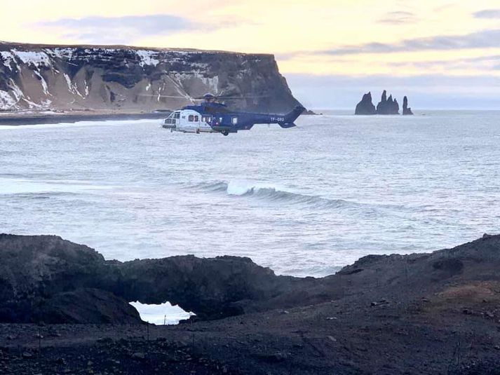 Rima er talin hafa fallið í sjóinn við Dyrhólaey.