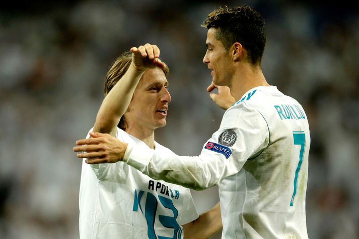 Luka Modric og Cristiano Ronaldo.
