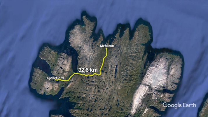 Lögregluþjónar komu frá bænum Kjøllefjord sem er í rúmlega 30 kílómetra fjarlægð frá Mehamn.