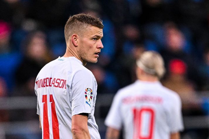 Alfreð Finnbogason leikur undir stjórn fyrrverandi aðstoðarlandsliðsþjálfarans Freys Alexanderssonar hjá Lyngby.