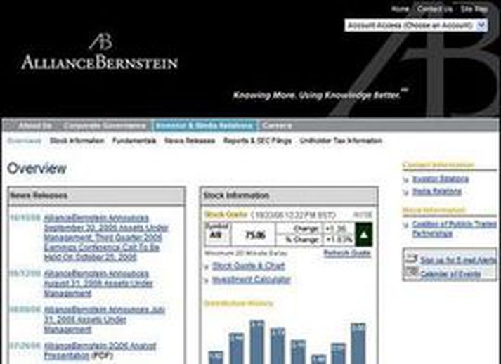 Vefur alliancebernstein Samstarfs­fyrirtæki Landsbankans er með þeim stærstu í heimi á sínu sviði.