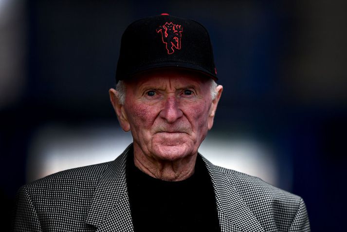 Harry Gregg en þessi mynd var tekin á honum sumarið 2018.