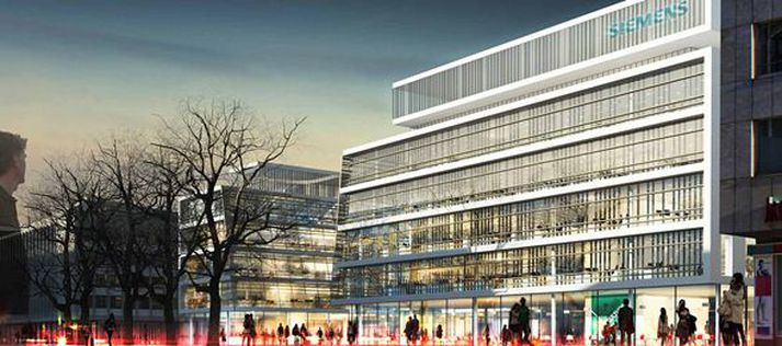 Verðlaunatillaga Henning Larsen stofunnar fyrir nýjar höfuðstöðvar Siemens.