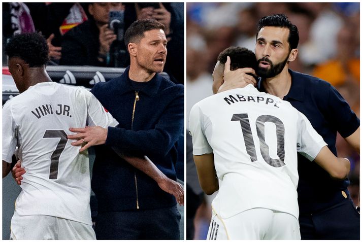Xabi Alonso og Álvaro Arbeloa stýrðu báðir Real Madrid á síðustu leiktíð en stýra nú báðir liðum í ensku úrvalsdeildinni á komandi leiktíð.
