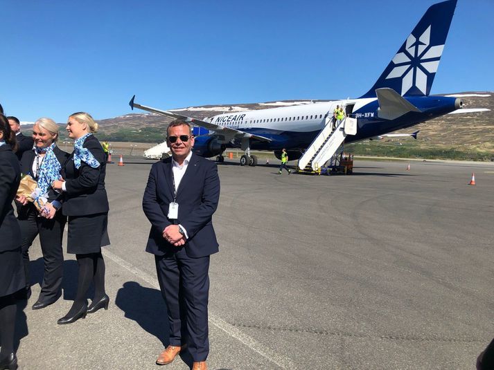 Þorvaldur Lúðvík Sigurjónsson, forstjóri Niceair, á Akureyrarflugvelli.