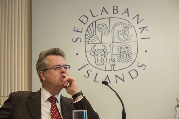Már Guðmundsson seðlabankastjóri kynnti ákvörðun peningastefnunefndar um óbreytta stýrivexti á kynningarfundi í húsakynnum Seðlabanka Íslands í gær. 