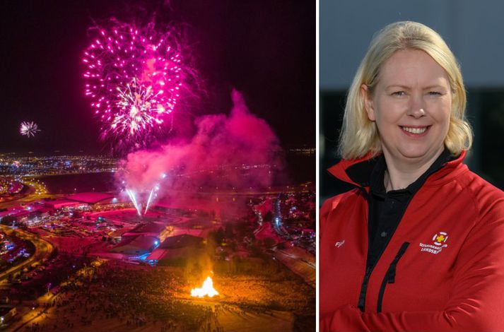 Borghildur Fjóla Kristjánsdóttir, starfandi formaður Landsbjargar, telur að gott veður á höfuðborgarsvæðinu hafi haft sitt að segja um aukna flugeldasölu.