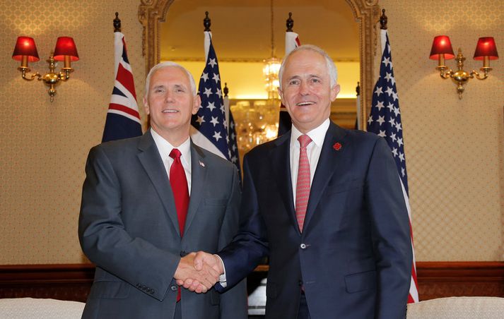 Mike Pence og Malcolm Turnbull, forsætisráðherra Ástralíu.