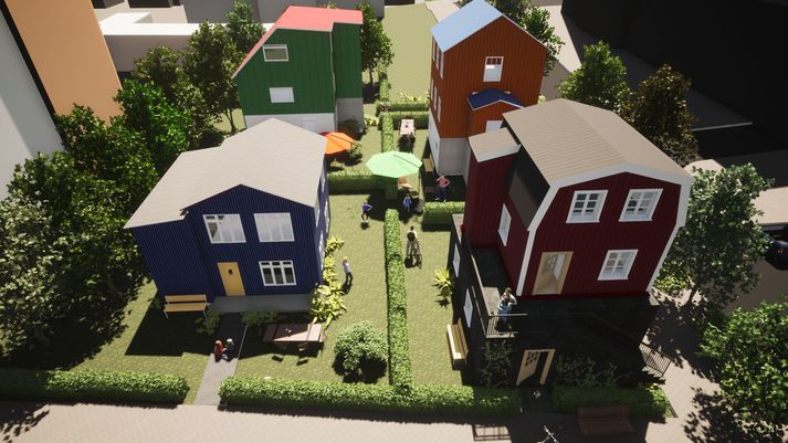 Projekt przeniesienia starych domów na działkę położoną koło Frakkastígur.
