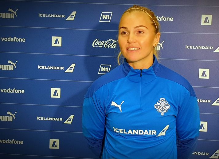 Glódís Perla Viggósdóttir fór yfir stöðuna í Laugardalnum í gær.