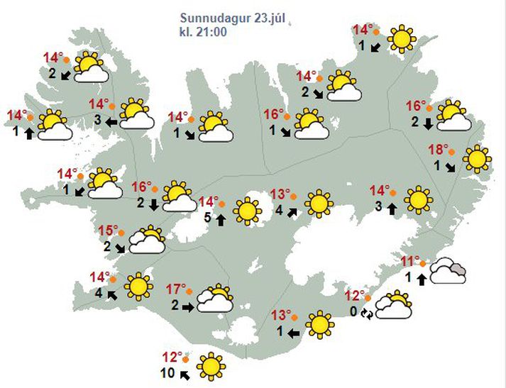 Sunnudagurinn lítur ansi vel út.