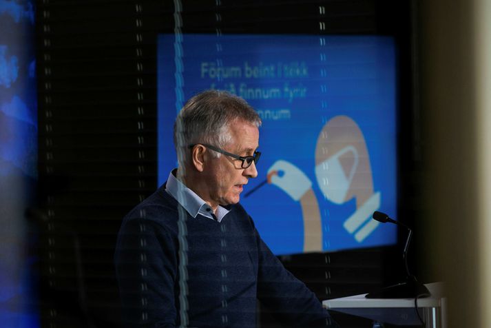 Þórólfur Guðnason, sóttvarnalæknir, á upplýsingafundi í síðustu viku.
