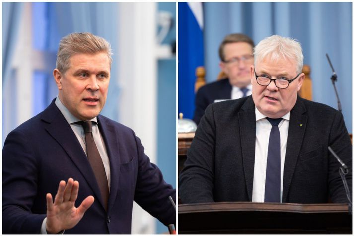 Bjarni Benediktsson fjármálaráðherra og SIgurður Ingi Jóhannsson innviðaráðherra voru skammaðir af þingmönnum á Alþingi í dag. 