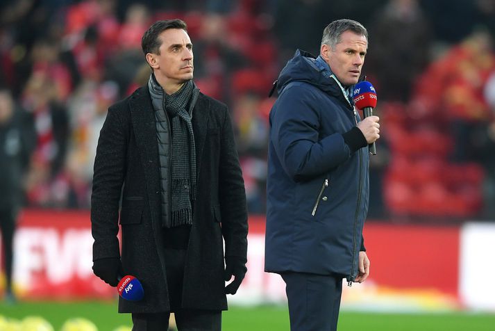 Gary Neville og Jamie Carragher vinna báðir fyrir Sky Sports.