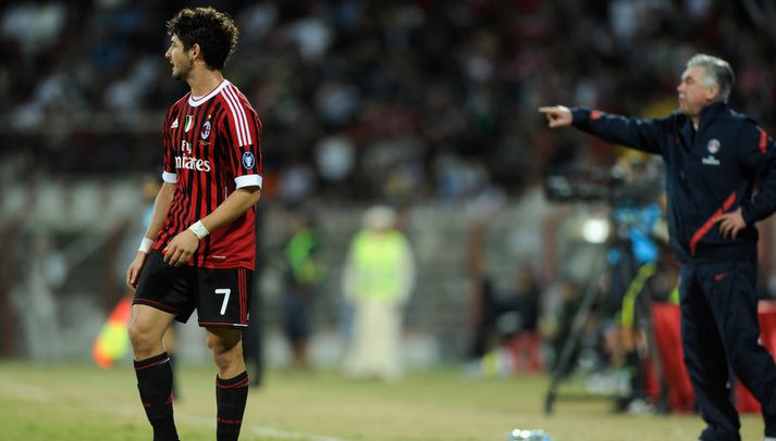 Carlo Ancelotti og Alexandre Pato.