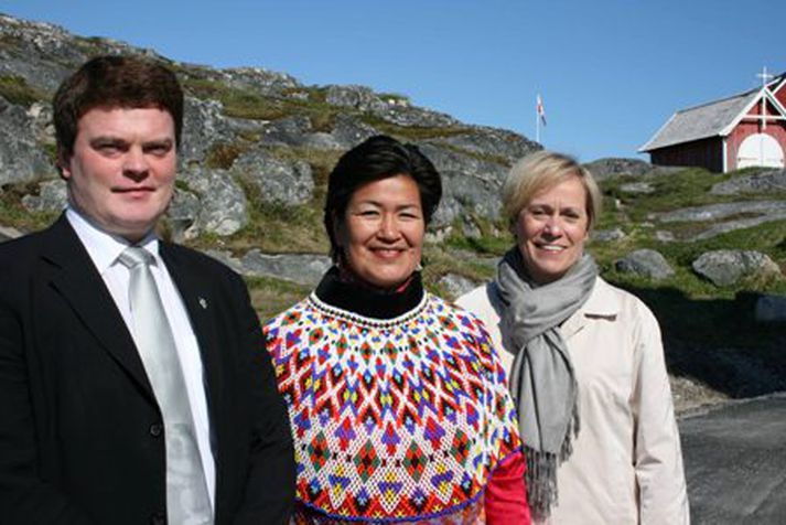 Ingibjörg Sólrún ásamt Halldóri og Hammond.