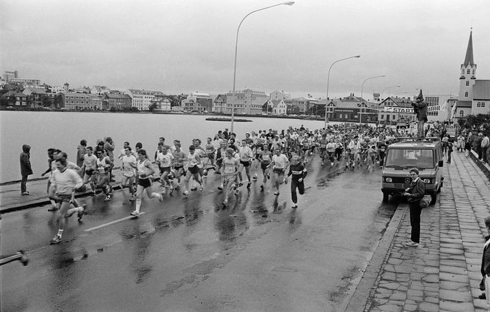 Frá Reykjavíkurmaraþoninu árið 1984.