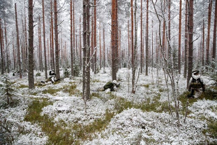 Finnski herinn fær heimild til þess að beita jarðsprengjum til þess að verja Finnland með samþykkt þingsins um að yfirgefa Ottawa-sáttmálann í dag. Frá æfingu finnska hersins.