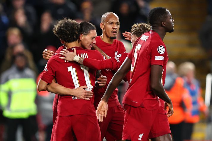 Mohamed Salah tryggði Liverpool sigurinn í kvöld.