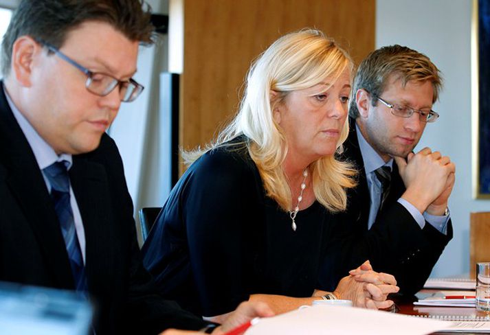 Birna Einarsdóttir bankastjóri kynnir ársreikning bankans. 