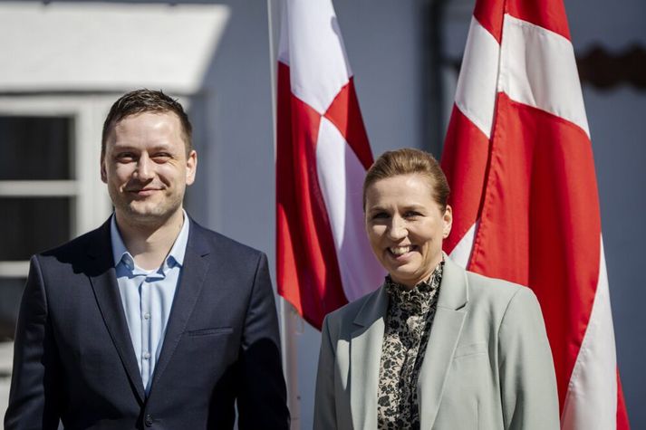 Jens-Frederik Nielsen, nýr landstjóri Grænlands, og Mette Frederiksen, forsætisráðherra Danmerkur.