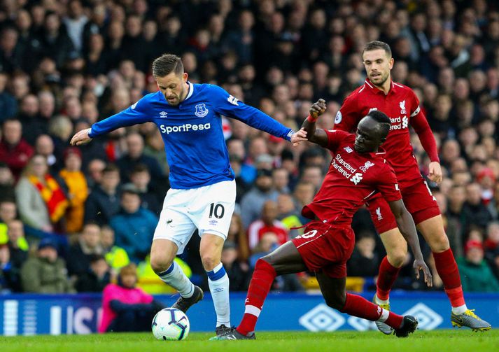 Gylfi Þór Sigurðsson var ansi sprækur í Guttagarði í gær.