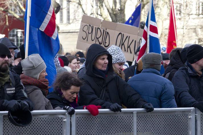 Vel á fjórða þúsund manns kom á Austurvöll.