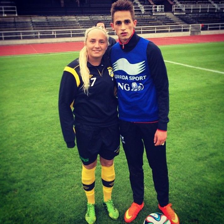 Þórdís og ungstirnið Adnan Januzaj.