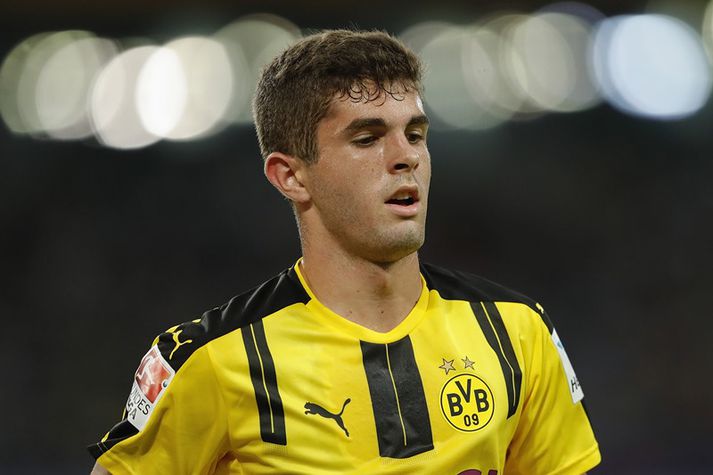 Pulisic í leik með Dortmund.