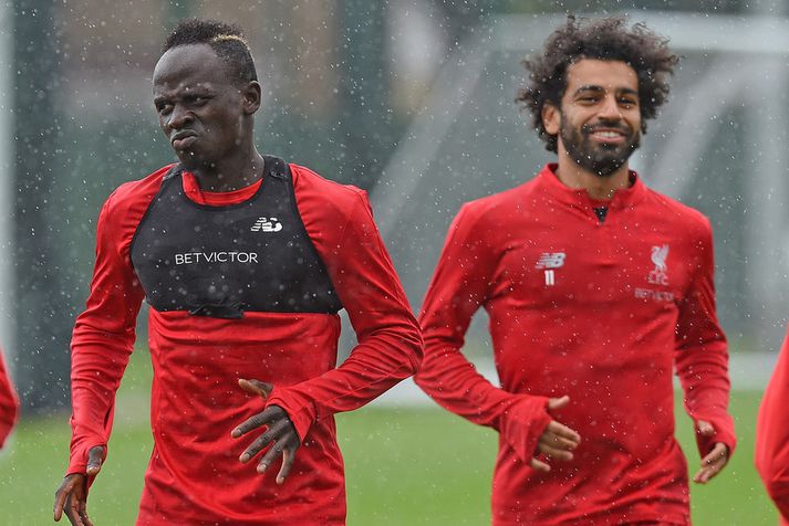 Sadio Mane og Mohammed Salah.