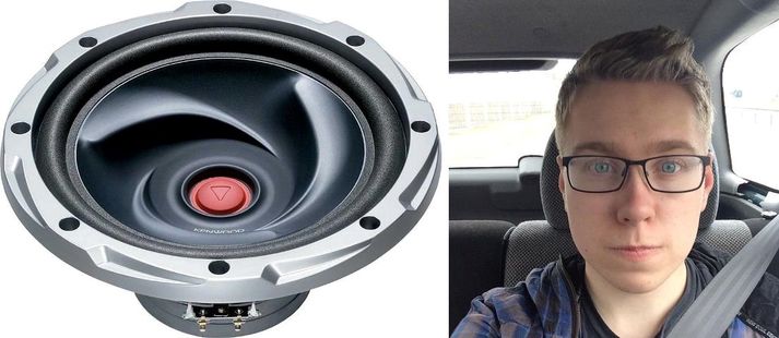 Brotist var inn í bíl Fjölnis Þórs og forláta Kenwood-bassaboxi og fleiri græjum stolið.